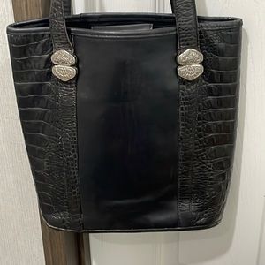 Used all leather black Brighton over shoulder purse